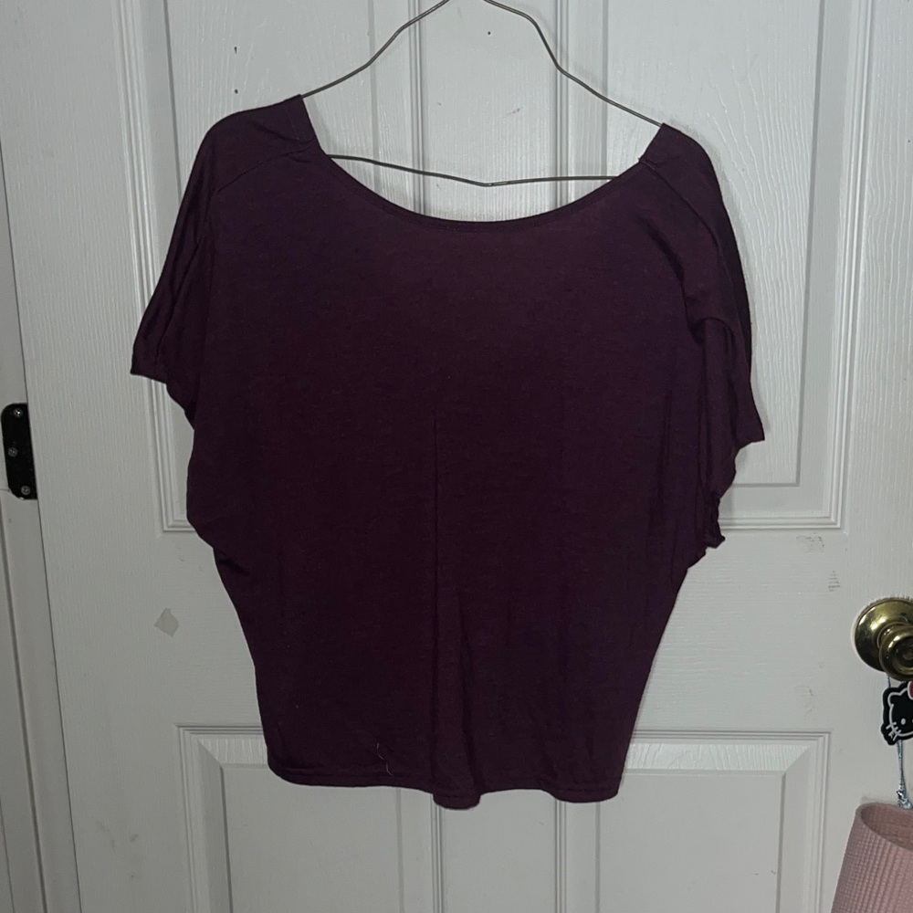 SHEIN Deep Purple Short Sleeve Backless Top